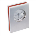 Brass & Wood Alarm Clock w/ Rotary Engrave (2 1/4"x3"x3/4" )